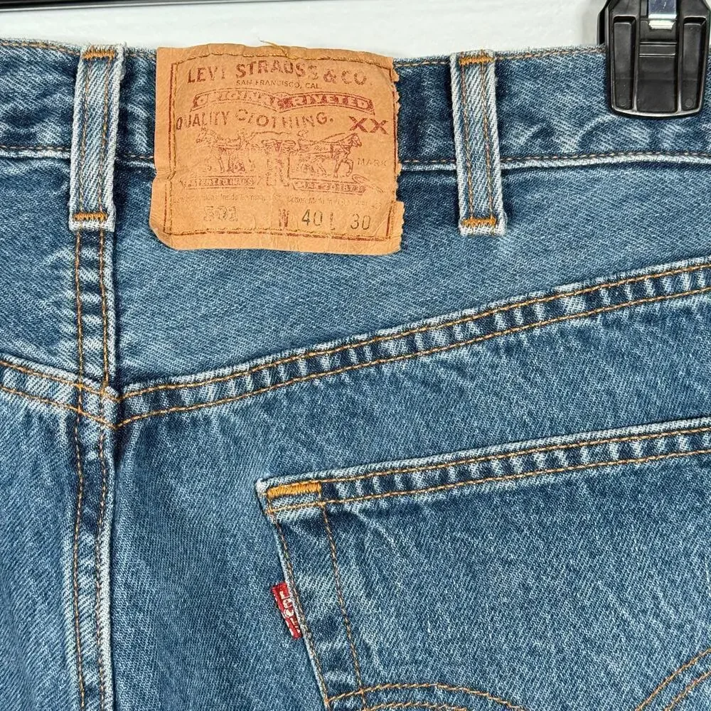 Levi’s 501 VTG 40x30 90s USA Rigid Cotton Denim Button Fly Measured 38x30